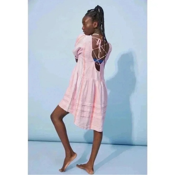 Lemlem x H&M Pink Linen Dress size XS - Picture 3 of 10